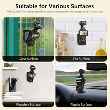 Load image into Gallery viewer, Magnetic Mount Stand Compatible with DJI Osmo Pocket 3, Upgraded Pocket3 Accessories Adapter Clamp Magnet Suction Case Holder on Desktop, Vertical Surface, 180° Adjustable Handle, Black