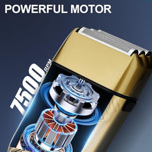Load image into Gallery viewer, Electric Shavers for Men,Waterproof Powerful Motor Electric Razor,Head Shavers for Bald Men,Triple Foil Beard Trimmer,Barber Supplies LED Displays & USB Charging Shaver, Gifts for Men
