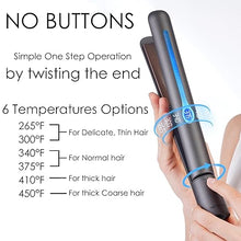 Load image into Gallery viewer, NITION Ceramic Tourmaline Flat Irons for Hair LCD Hair Straightener MCH Fast Straightening for Healthy Styling. 6 Temperature Levels 265-450°F Adjustable for All Hair. Travel Pouch Bag Included. Black