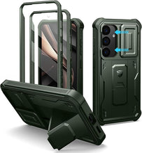 Load image into Gallery viewer, Dexnor for Samsung Galaxy S25 Case with Built-in Slide Camera Cover & Screen Protector & Kickstand,Heavy-Duty Shockproof Rugged Case Full-Body Bumper Protective Cover for Galaxy S25(2025),Army Green