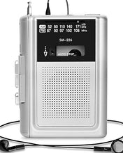 Load image into Gallery viewer, Portable Cassette Player Recorder AM FM Radio, Compact Personal Walkman Cassette Tape Player/Recorder with Built in Speaker and Stereo Earphone Jack