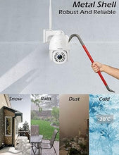 Load image into Gallery viewer, 5MP PTZ Security Camera Outdoor Motion Tracking, Floodlight Surveillance IP Dome RTSP Camera Wireless WiFi, 5X Optical Zoom, Color Night Vision, 2-Way Audio, Support SD Card IP66 White
