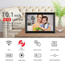 Load image into Gallery viewer, FRAMEO Digital Photo Frame, 10.1 Inch WiFi Digital Picture Frame with 1280x800 IPS HD Touch Screen, 32GB Storage Auto-Rotate Wall Mountable Easy Share Photos or Videos via Frameo App from Anywhere