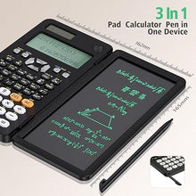 Load image into Gallery viewer, Rechargeable Scientific Calculator with Notepad 991ES Black Science Calculator with Writing Tablet Foldable Scientific Calculators for High School College Students School Office Supplies(991ES-BL)