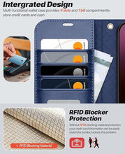 Load image into Gallery viewer, OCASE for iPhone 16 Plus Case Detachable Wallet Case with Card Holder, 2 in 1 Pu Leather Flip Folio with RFID Blocking Stand Wrist Strap Shockproof Phone Cover 6.7 Inch 2024, Blue