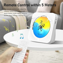 Load image into Gallery viewer, CD Player Portable with Bluetooth 5.1 Transmitter and Reciever Desktop CD Player with HiFi Sound Speakers,Remote Control,Dust Cover,LED Display,Boombox FM Radio for Home (White)