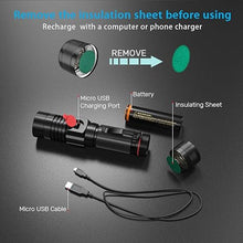 Load image into Gallery viewer, iToncs LED Rechargeable, 2000 Lumens Super Bright Magnetic Flashlight with COB Work Light, Waterproof, 4 Modes, Pocket Tactical Flashlights for Outdoor Camping Emergency 2 Packs