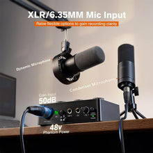 Load image into Gallery viewer, FIFINE PC Audio Mixer for Recording Music, USB Interface for Streaming and Podcasting with XLR, Monitor, 48V Phantom Power, Gain Knob, for Instrument Guitar/Video Content Creation/Vocal-Ampli 1