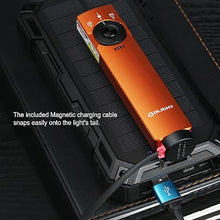 Load image into Gallery viewer, OLIGHT Arkfeld Pro Rechargeable EDC Flashlight with Green Beam, UV Light and White LED Combo, 1300 Lumens Portable Flat Flashlights, Triple Light Sources Pocket Lights for Working (Orange CW)