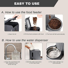 Load image into Gallery viewer, Gardner Pet Automatic Gravity Cat Food Feeder and Water Dispenser Stainless Steel Two-in-One Set Large Capacity Dispenser for Pets Dogs, Puppies, Kittens, Rabbits