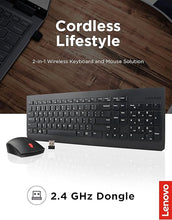 Load image into Gallery viewer, Lenovo 510 Wireless Keyboard & Mouse Combo, 2.4 GHz Nano USB Receiver, Full Size, Island Key Design, Left or Right Hand, 1200 DPI Optical Mouse, GX30N81775, Black