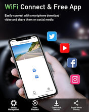 Load image into Gallery viewer, Dash Cam Front and Rear,4K+1080P WiFi Dual Dash Camera for Cars with App, 3" IPS Dashboard Camera Recorder,Night Vision,24H/7 Parking Mode, Loop Recording,170° Wide Angle,Free 64GB SD Card