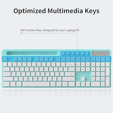 Load image into Gallery viewer, Wireless Keyboard and Mouse Combo, MARVO 2.4G Ergonomic Wireless Computer Keyboard with Phone Tablet Holder, Silent Mouse with 6 Button, Compatible with MacBook, Windows (Blue)