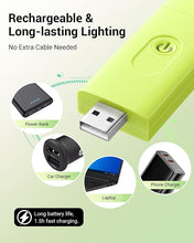 Load image into Gallery viewer, DEWENWILS Book Reading Light, USB Rechargeable Booklight for Reading at Night, LED Clip On Book Lights for Kids, Bookworms, Blue Light Blocking, Amber + Warm White (Green)