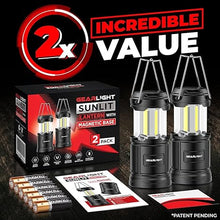 Load image into Gallery viewer, GearLight Camping Lantern - 2 Portable LED Battery Powered Lantern with Magnetic Base and Foldable Hook for Emergency Use or Campsites, Essential Hurricane Survival Kit with Batteries