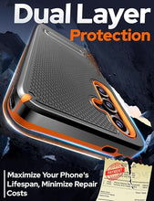 Load image into Gallery viewer, for Samsung Galaxy S25 Compatible with MagSafe Magnetic Heavy Duty Slide Hip Phone Cover with Kickstand for Galaxy S25 - Black & Orange