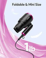 Load image into Gallery viewer, Wavytalk Hair Dryer with Diffuser, Foldable Hair Blow Dryer, 1600W Lightweight Diffuser Hair Dryer for Curly Hair, Black