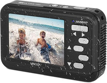 Load image into Gallery viewer, Minolta 48 Mega Pixels Underwater Digital Camera with Autofocus, 5K Video & Dual LCD, Black