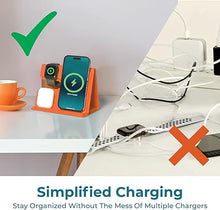 Load image into Gallery viewer, BLACK+DECKER 3 in 1 Charging Station for Apple Multiple Devices, Wireless Foldable Travel Charger for Multiple Devices iPhone 16 15 14 13 Pro Max Plus & Apple Watch Series/AirPods (Coral Rose)