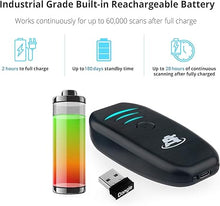 Load image into Gallery viewer, ScanAvenger Portable Mini-Wireless Bluetooth Barcode Scanner: Hand Scanners - Cordless, Rechargeable 1D & 2D Scan Gun for Inventory Management Wireless, Handheld USB QR (1D&2D Mini Barcode Scanner)…