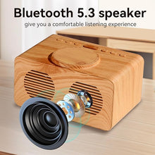 Load image into Gallery viewer, Bluetooth Alarm Clocks with Wireless Charging, 0-100% Dimmer LED Night Light, 2 Alarm Settings, 12/24H, 9 Mins Snooze, Wooden Digital Alarm Clock for Bedrooms, Office, Travel (Wood Grain)