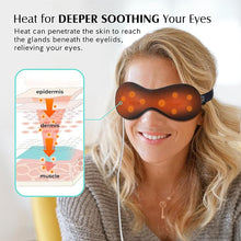 Load image into Gallery viewer, YFONG Heated Eye Mask for Dry Eyes, Sinus, Migraine, Stye, USB Wired Eye Care Mask with Heat - 3 Temperature & 4 Time Control, Sleep Mask Relax Eye Strain, Puffy, MGD, Warm Compress for Eyes (Black)