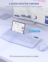 Load image into Gallery viewer, SABLUTE Wireless Keyboard and Mouse, Wrist Rest, Phone Holder, Batteries Included, 2.4G Lag-Free Ergonomic Keyboards Mouse Combo, Silent Keyboard Cordless Set for Computer, Laptop, PC, Windows, Purple