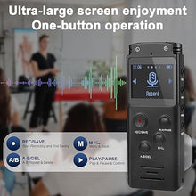 Load image into Gallery viewer, 128GB Ultra-Large Screen Digital Voice Recorder Voice Activated Recorder for Lectures Meetings Classes, Audio Recorder with Playback, Password, Variable Speed, Tape Recorder USB Charge, MP3