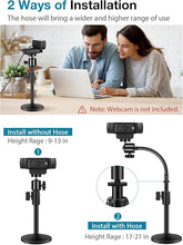 Load image into Gallery viewer, InnoGear Webcam Stand for Desk, Camera Stand Mount Gooseneck Arm for Logitech Webcam C922 C930e C920S C920 C615 C960 C920x BRIO 4K NexiGo N60, Phone Mount, Right Light, GoPro with 1/4" Thread