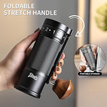 Load image into Gallery viewer, Bincoo Foldable Manual Coffee Grinder with External Adjustable Setting,Coffee Bean Grinder with Portable Storage Bag,Stainless Steel Burr Grinder Suitable for Home, Office and Travel for Use (Black)