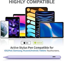 Load image into Gallery viewer, Stylus Pen for Android and i-OS, Stylists Pen for Touch Screens/i-Pad/Phones, Rechargeable Stylus Pencil for A-pple/Android/Tablet, 16.5CM, Purple