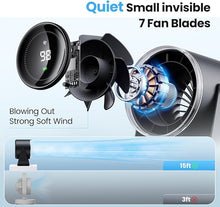 Load image into Gallery viewer, WSKEN Desk Fan with Battery Operated, Quiet Digital Display Portable Fan for Office, Bedroom, Kitchen, Home, Outdoor, 100 Speeds 115° Tilt Small Travel Camping Table Fan,Bluish Black