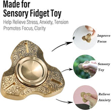 Load image into Gallery viewer, FREELOVE Metal Fidget Spinner, Brass Heavy, Long Spinning Toys, Cool Silent, Small Mini 2nd Fox Figette Spiner for Adults Men Anxiety, Quiet Bearing, Relief Brass