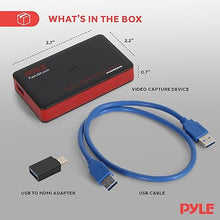 Load image into Gallery viewer, Pyle Video Game Capture Card Device with Video Recorder, HDMI Output, Full HD 1080P Live Streaming, USB, SD, PC, DVD - PHDRCB48.6