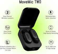 Load image into Gallery viewer, Shure MoveMic Two - Pro Direct to Phone Wireless Lavalier Microphones for iPhone & Android, 2 Bluetooth Mini Mics, 24 Hours Charge, Quick Set Up, IPX4, Compact & Portable Clip Lavs (MV-Two-Z7)