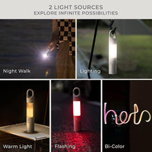 Load image into Gallery viewer, HOTO Flashlight Duo, USB-C Rechargeable, Dual Light Source, Colorful Ambient Light, SOS & Strobe, 1000 Lumens, Multifunctional Hanger, Magnetic Absorption, 65h Long-Lasting