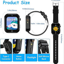Load image into Gallery viewer, 1.5 Inches Kids Smart Watch for Boys Girls, 26 Puzzle Games, Smartwatch with Camera, Pedometer, Video Voice Music Player Learning Card,Christmas Birthday Gift for 3-12 Years Children (Black)