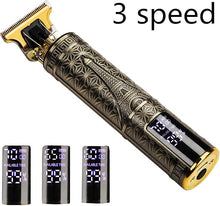 Load image into Gallery viewer, Hair Clippers for Men, Zero Gapped T-Blade Hair Trimmer with 3 Speed Adjustment LED Display, Rechargeable Cordless Grooming Kit for Men