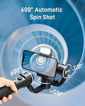Load image into Gallery viewer, hohem iSteady Mobile+ Kit Gimbal Stabilizer for Smartphone, 3-Axis Phone Gimbal with Fill Light, Ultra-Wide-Angle Mode, 600° Inception, YouTube Vlog Stabilizer for Android and iPhone 15,14,13 PRO Max