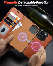 Load image into Gallery viewer, OCASE for iPhone 16 Pro Max Case Detachable Wallet Case with Card Holder, 2 in 1 Pu Leather Flip Folio with RFID Blocking Stand Wrist Strap Shockproof Phone Cover 6.9 Inch 2024, Brown