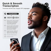 Load image into Gallery viewer, AI Voice Recorder, Digital Voice Recorder App Control, Transcribe & Summarize & Translation Empowered by ChatGPT, Wireless Charging, 107 Languages, 64GB Memory (White)