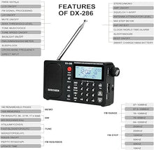 Load image into Gallery viewer, DX-286 Radio, Portable Shortwave Radio AM FM LW SW Ultra-high Sensitivity Full-Band Radio with TEF6686 chip with Two 3350MAH 18650 Batteries, Suitable for Kitchen Desk Bedroom Office Outdoor