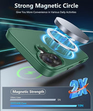 Load image into Gallery viewer, FNTCASE for iPhone 16 Phone Case: Magnetic Matte Textured Shockproof Military Grade Drop Protection Cell Phone Cover | Slim Rugged Anti-Slip Durable Protective Bumper Cases(Green)