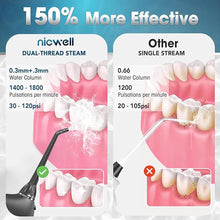 Load image into Gallery viewer, Nicwell Water Dental Flosser Teeth Pick - 4 Modes Dental Oral Irrigator, Portable & Rechargeable IPX7 Waterproof Personal Orthodontic Supplie Water Teeth Cleaner Picks for Home Travel