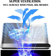 Load image into Gallery viewer, 16inch Single Fan Lap Chill Mat - Aluminum Panel Laptop Cooling Pad, Heat Protection Laptop Cooler, Adjustable Foldable Long Stand, Fans Switch with dimmable-Speed, USB-A Connection Laptop Fan