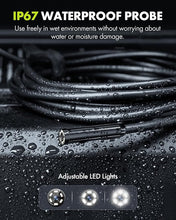 Load image into Gallery viewer, Borescope Inspection Camera with Light, Industrial Endoscope Camera with 4.3” HD Screen, Waterproof Digital Snake Camera, 16.4FT Semi-Rigid Cable Bore Scope for Home Pipe, Engine, Inside Wall, Duct
