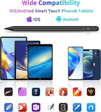 Load image into Gallery viewer, Stylus Pen, Tablet Pen Compatible for Android and iOS Touchscreens, Rechargeable Stylists Pen with Dual Touch Screen, Stylus Pencil for A-pple/Android/Tablet, Black
