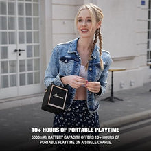 Load image into Gallery viewer, Action Wooden Portable Speaker with Handle Small Portable Bluetooth Speakers with 5000mAh Battery Speakers Bluetooth Wireless for Indoor Outdoor Campaign-Black