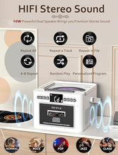 Load image into Gallery viewer, Boombox CD Player,CD Cassette Player Combo with Bluetooth,5w HiFi Speakers,Built-in 5000 Rechargeable Battery,FM Radio,Tape Recording,Remote Control,USB/AUX/Micro SD/3.5mm Headphone for Home