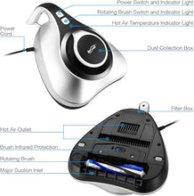 Load image into Gallery viewer, Housmile Bed Vacuum Cleaner Special-Purpose Mattress Vacuum Cleaner with Powerful Suction Upgraded Handheld UV Vacuum Effective Cleaning Bed Sheet, Pillow, Quilt, Sofa, Blanket, Carpet